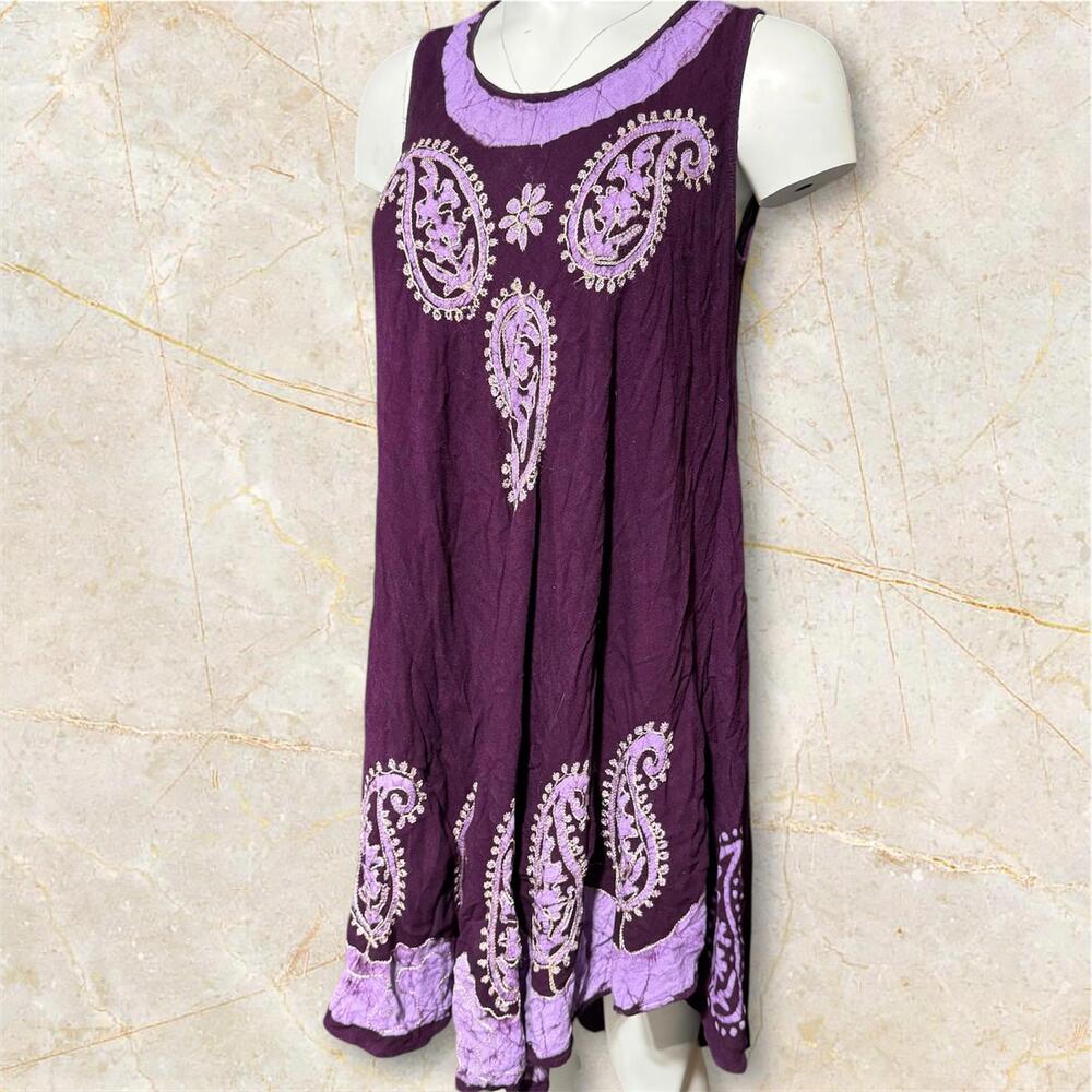 Purple and Lavender Embroidered‎ Dress Beach Coverup